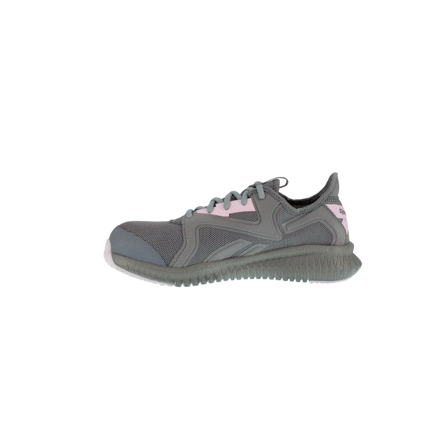 Reebok Womens Grey/Pink Textile Work Shoes Flexagon Athletic CT EH