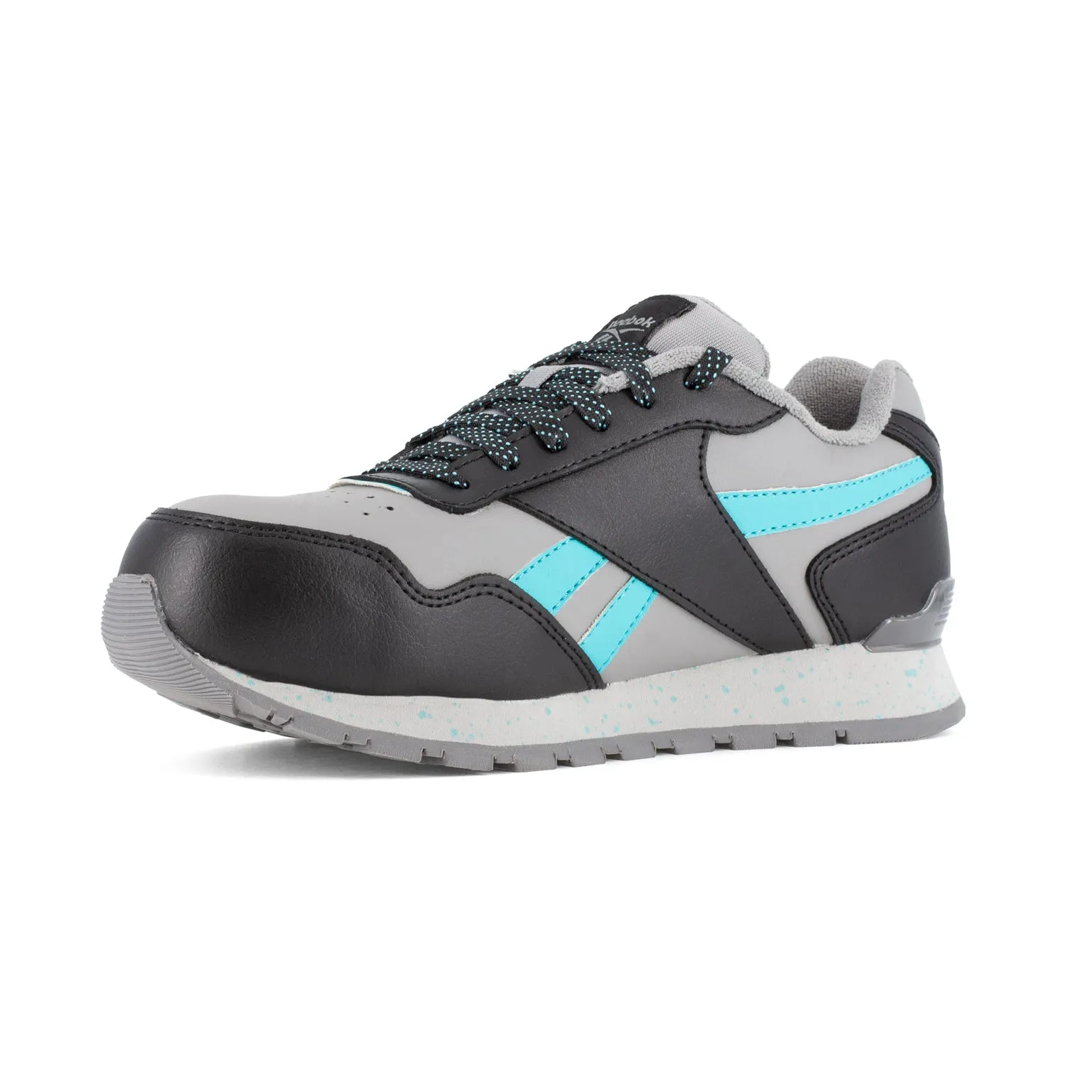 Reebok Womens Grey/Teal Leather Work Shoes Harman Classic CT