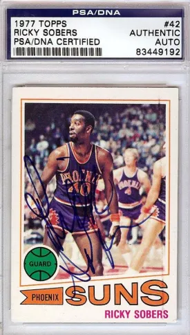 Ricky Sobers Autographed 1977 Topps Card #42 Phoenix Suns PSA/DNA #83449192