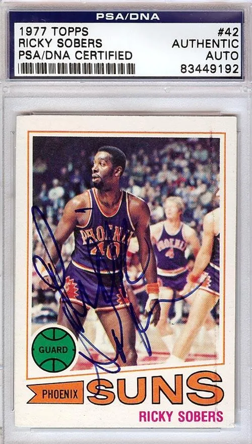 Ricky Sobers Autographed 1977 Topps Card #42 Phoenix Suns PSA/DNA #83449192