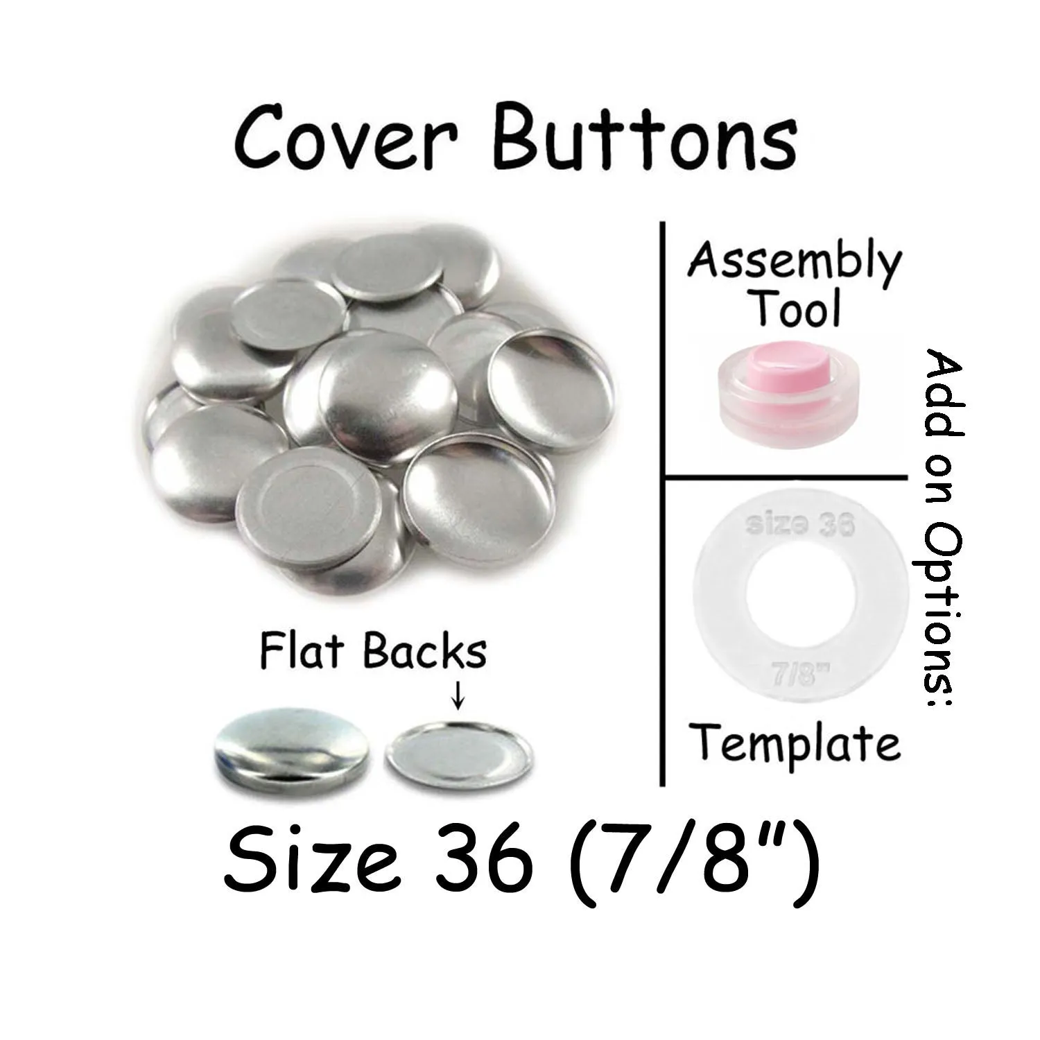 Size 36 Cover Buttons