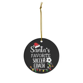 Soccer Coach Christmas Ceramic Tree Ornament