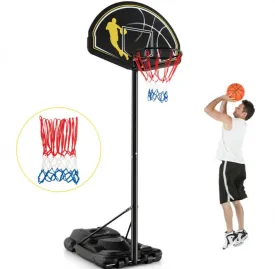 Super Cool Adjustable Basketball Net Hoop Set 4.25-10FT | Heavy Duty | 2 Nets | Shatterproof Backboard | Indoor | Outdoor