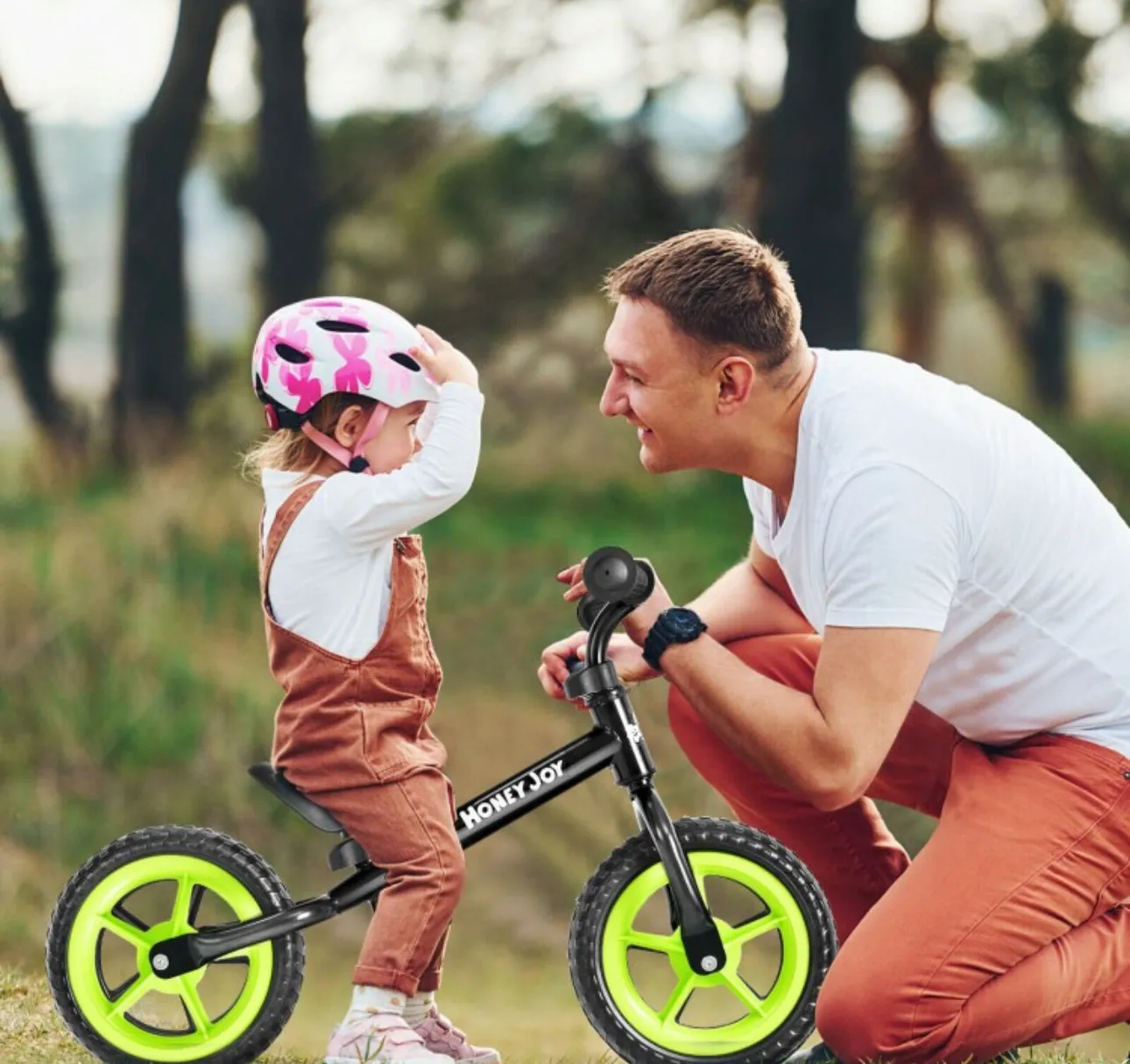 Super Cool Fun Kids No Pedal Balance Bicycle Bike Adjustable Seat, Handles Ages 2.5-5 | Very Light | Heavy Duty | Eva Rubber Wheels