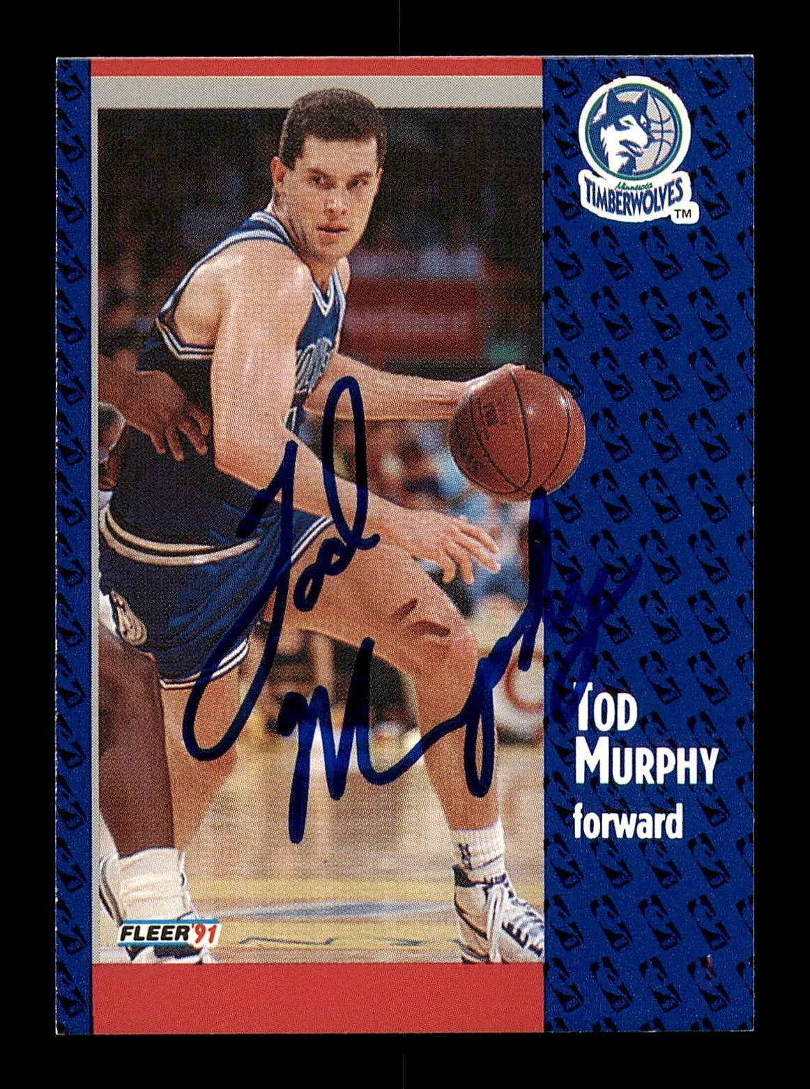 Tod Murphy Autographed 1991-92 Fleer Card #124 Minnesota Timberwolves SKU #183319