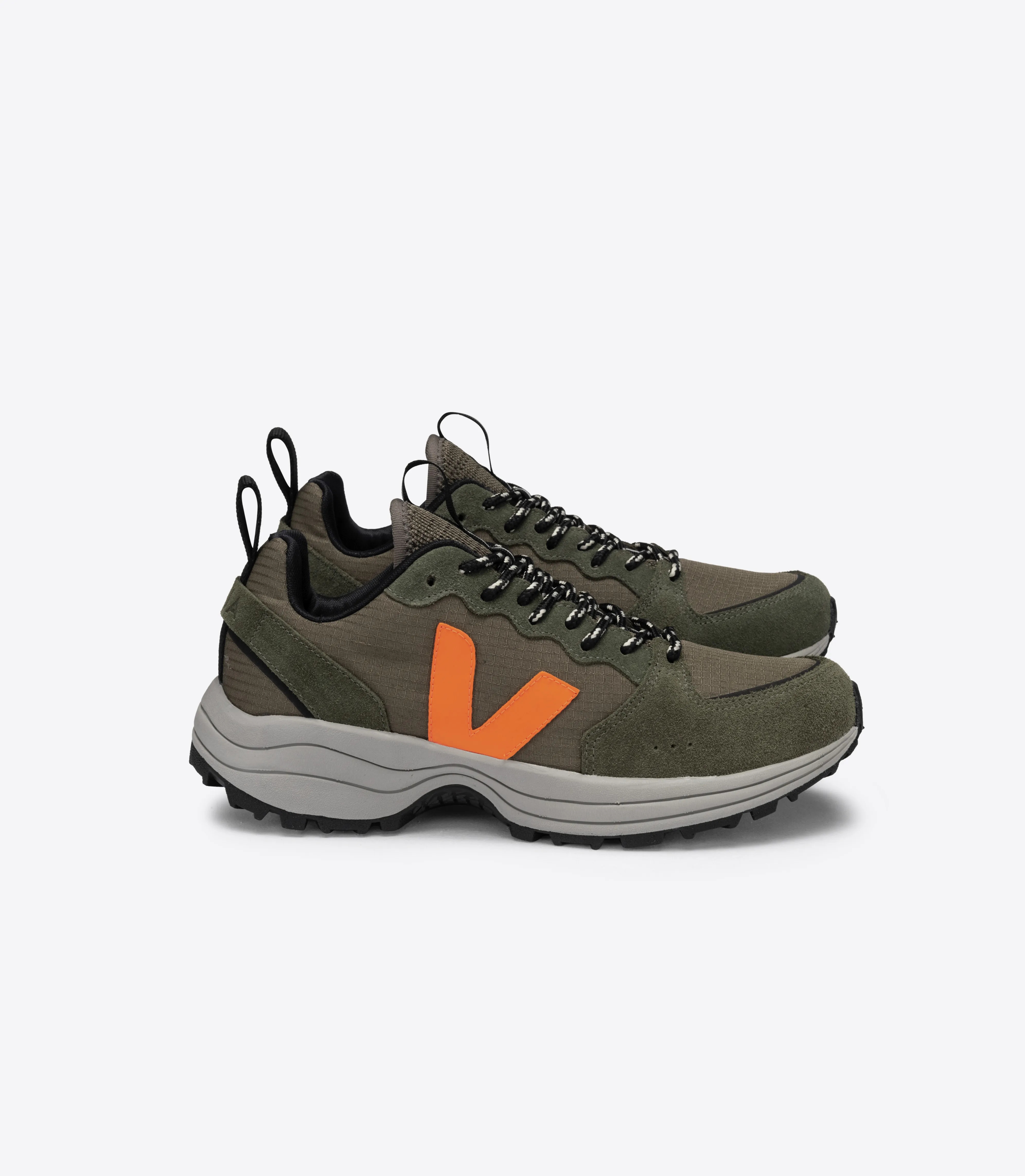 Veja - Venturi Ripstop Sneakers in Kaki Neon-Orange